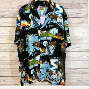 Banana Jack Hawaiian Shirt Blue Size 2XL  NWT